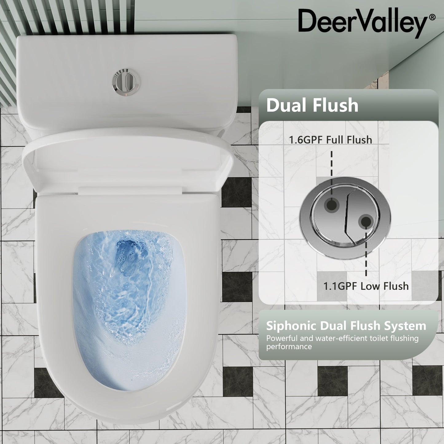 DeerValley DV-1F0248 – One-Piece Dual-Flush Elongated Toilet