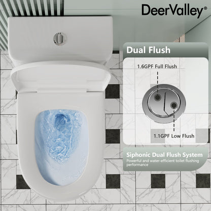 DeerValley DV-1F0248 – One-Piece Dual-Flush Elongated Toilet