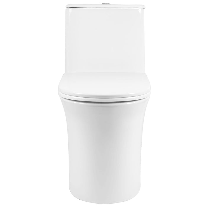 One Piece Toilet for Bathroom, Dual Flush 1.1/1.6 GPF Skirted Toilets, Soft Close seat