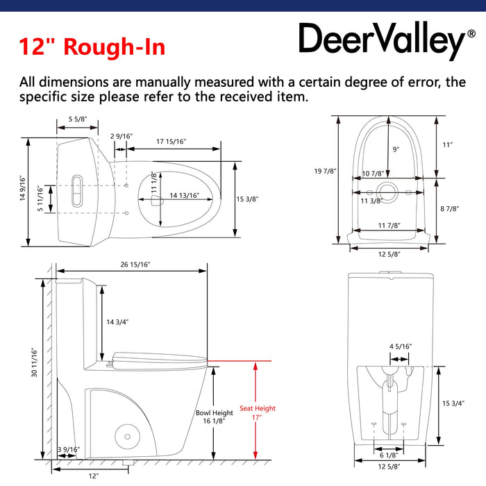 ACE One-Piece Elongated Toilet, 1.1/1.6 GPF Dual-Flush