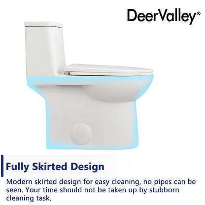 DeerValley DV-1F52677 – One-Piece Dual-Flush Elongated Toilet
