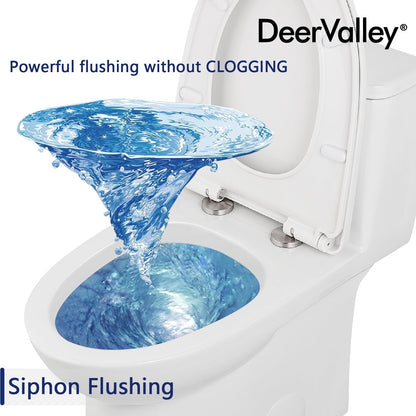 DeerValley DV-1F52677 – One-Piece Dual-Flush Elongated Toilet