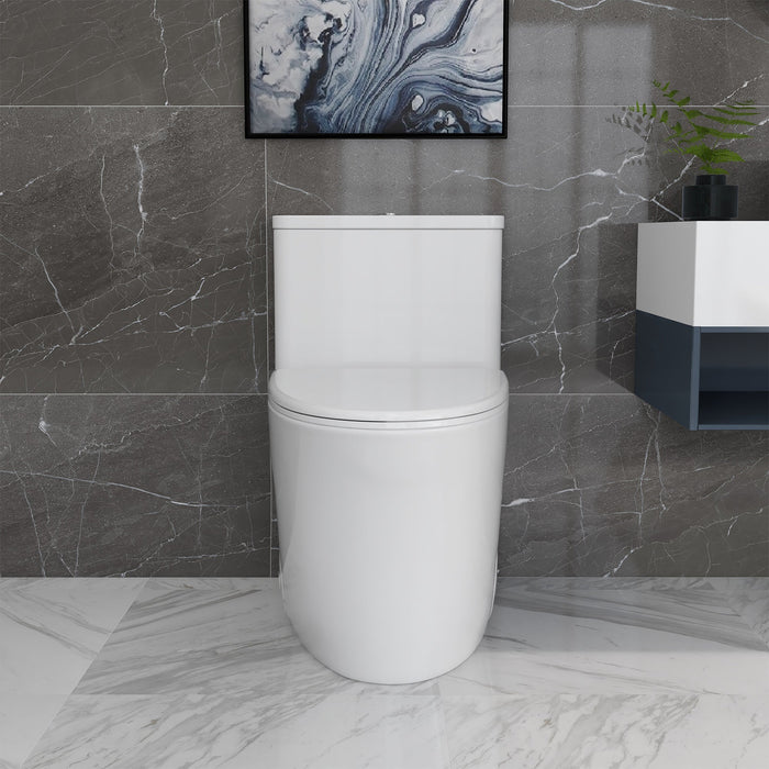 SYMMETRY One-Piece Elongated Toilet, 1.28 GPF Single-Flush