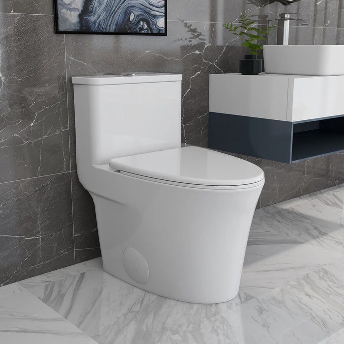 SYMMETRY One-Piece Elongated Toilet, 1.28 GPF Single-Flush