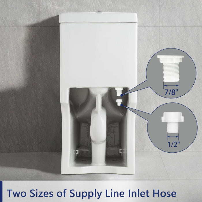LIBERTY One-Piece Round Toilet, 12/10" Rough-in Dual-Flush with Multiple Colors