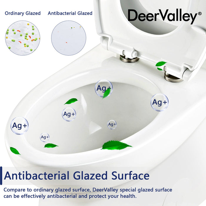 Ally 10" Rough-in Dual-Flush Elongated One-Piece Toilet with Glazed Surface Modern Toilet with Comfort Seat Height (Seat Included)
