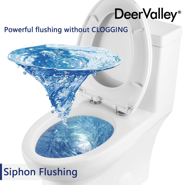 Ally 10" Rough-in Dual-Flush Elongated One-Piece Toilet with Glazed Surface Modern Toilet with Comfort Seat Height (Seat Included)