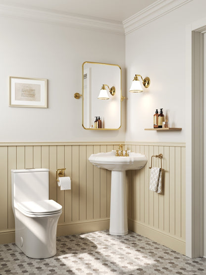 DYNASTY 26.77"L Triangle Pedestal Bathroom Sink, Overflow Hole