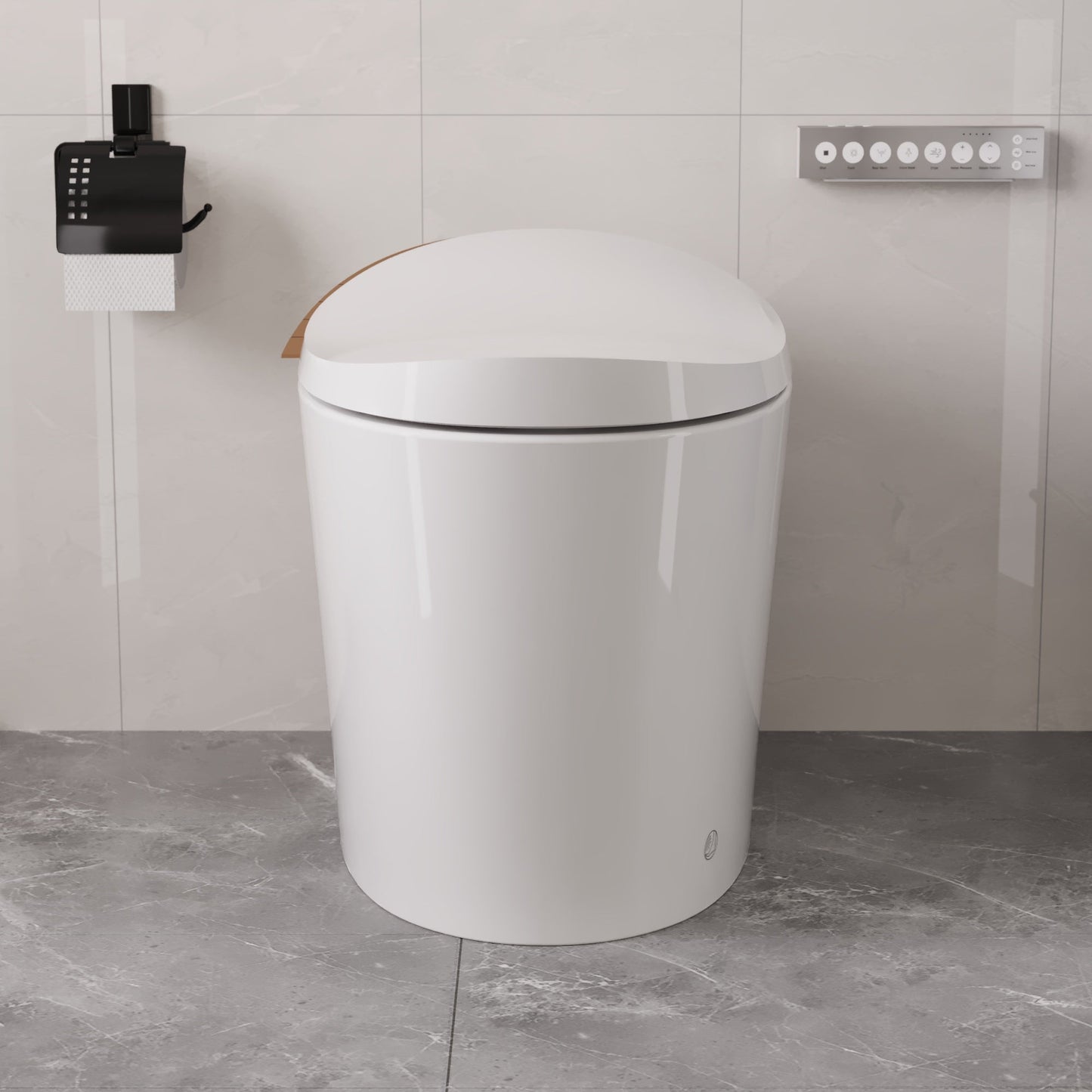 DeerValley Smart Toilet with Off-Seat Flush/Foot Sensor Flush, Automatic Tankless Toilet with Heated Seat, Warm Water Cleaning, Warm Air dryer,DV-1S0160/V1/V3