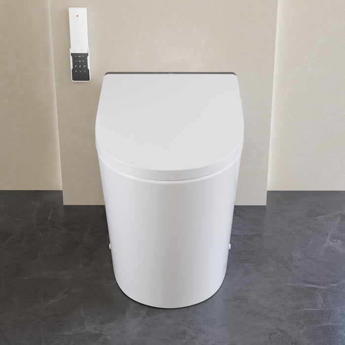 Smart Bidet Toilet with Auto Flush & Foam Shield Technology Modern Tankless Smart Toilet with Bidet, Warm Air Dryer, Heated Seat & Night Light (Remote Included) - DV-1S0289 / DV-1S0289-V3