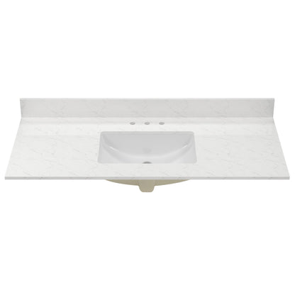 48.8" Rectangular Vanity Top Sink, Overflow Hole