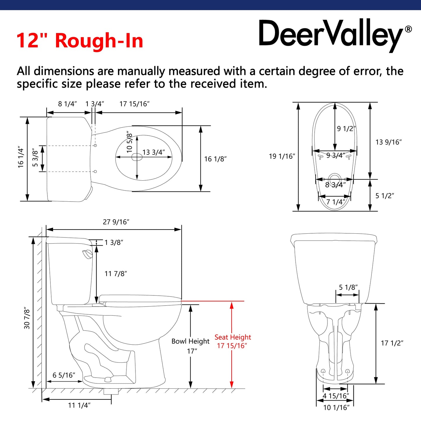 DeerValley DV-2F52531 – Two-Piece Elongated Water-Efficient Toilet