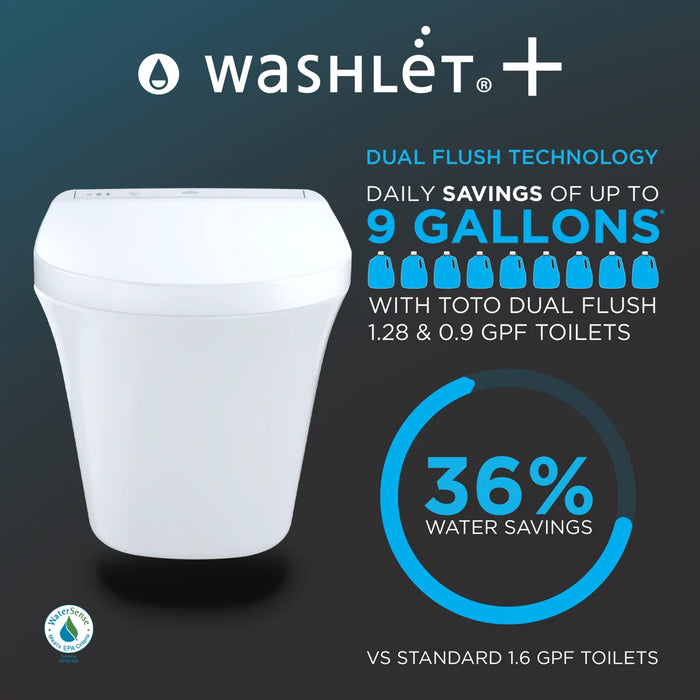 RP WASHLET®+ RX Wall-Hung Toilet - 1.28 GPF & 0.9 GPF - Auto Flush