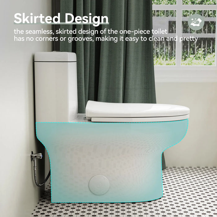 HOROW Dual Flush Toilet 12 Inch Rough In Toilet Model 76D