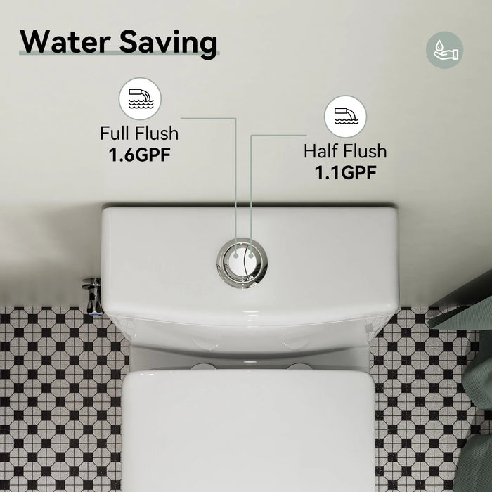 HOROW Dual Flush Toilet 12 Inch Rough In Toilet Model 76D