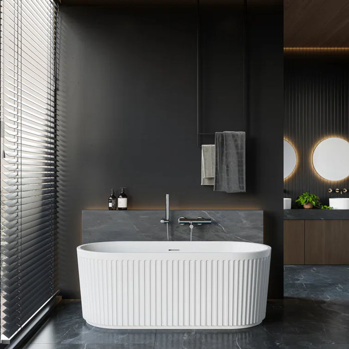 HOROW 2 Person Bathtub 67 inch Freestanding Tub Model TU67-MB