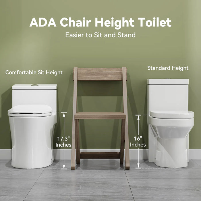 Low Tank Toilet with ADA and 1.28 GPF Dual Flush Model T0338W-BD