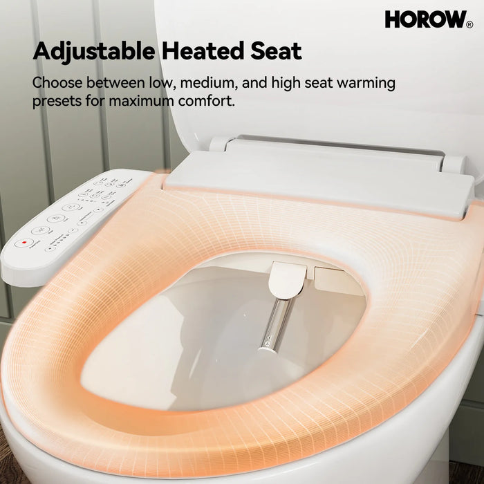 HOROW T0338W Elongated One Piece Toilet With Bidet Toilet Seat Model BT0338W