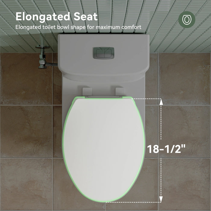 Elongated toilet with Chrome Button and ADA Compliant Model T0351W