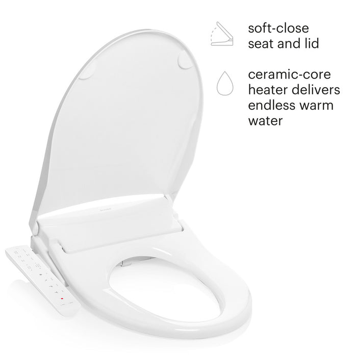 Brondell Swash Thinline T22 Luxury Bidet Toilet Seat with Side Arm Control