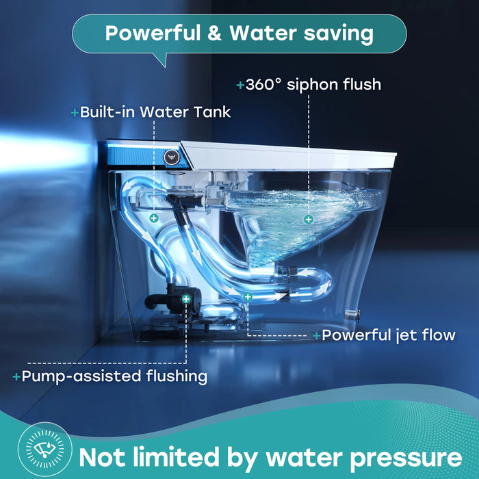 Bidet Combo Toilet with Mood Light for 12 Inch Rough In Model T38