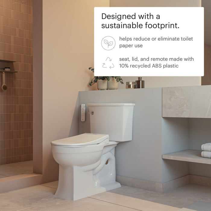 Brondell Swash Eco Thinline T66 Luxury Bidet Toilet Seat with Remote Control