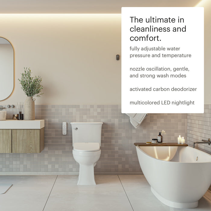 Brondell Swash Eco Thinline T66 Luxury Bidet Toilet Seat with Remote Control