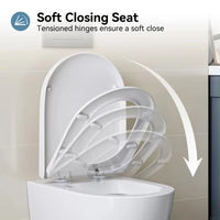 HOROW TG03W Elongated Wall-Mounted Toilet with Skirted Trapway & Powerful Flush
