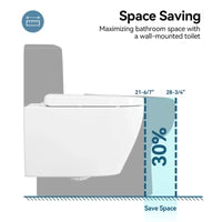 HOROW TG03W Elongated Wall-Mounted Toilet with Skirted Trapway & Powerful Flush