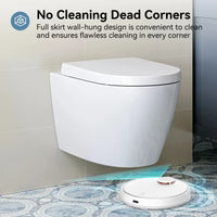 HOROW TG03W Elongated Wall-Mounted Toilet with Skirted Trapway & Powerful Flush