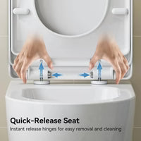HOROW TG03W Elongated Wall-Mounted Toilet with Skirted Trapway & Powerful Flush
