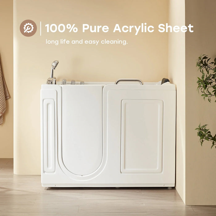 HOROW WT52-LE Walk-In Bathtub with Massage & Shower – Safe Soaking Tub for Seniors