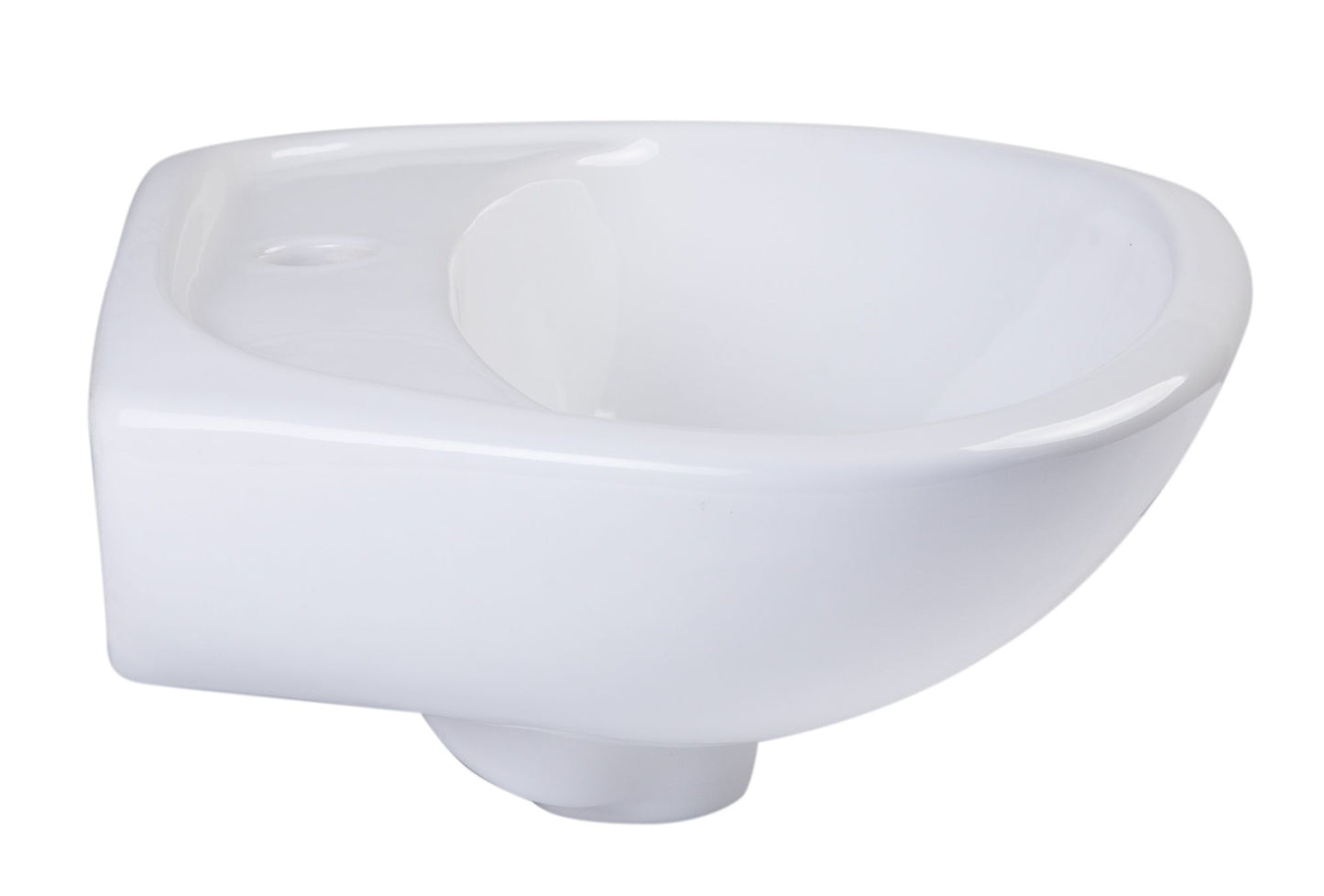 ALFI brand AB106 White Rounded Porcelain Wall Mount Bathroom Sink Basin