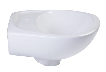 ALFI brand AB106 White Rounded Porcelain Wall Mount Bathroom Sink Basin