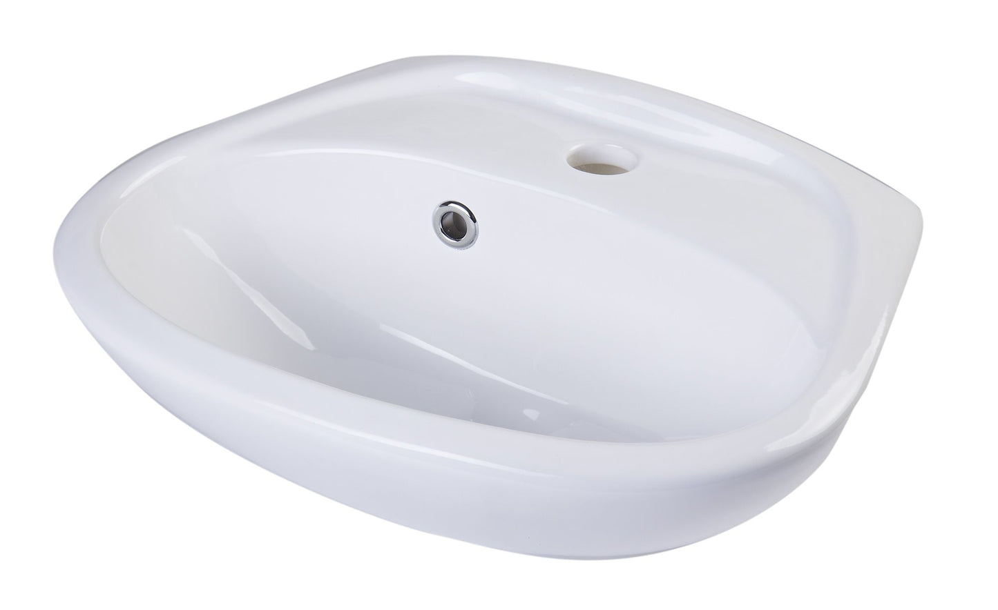 ALFI brand AB106 White Rounded Porcelain Wall Mount Bathroom Sink Basin