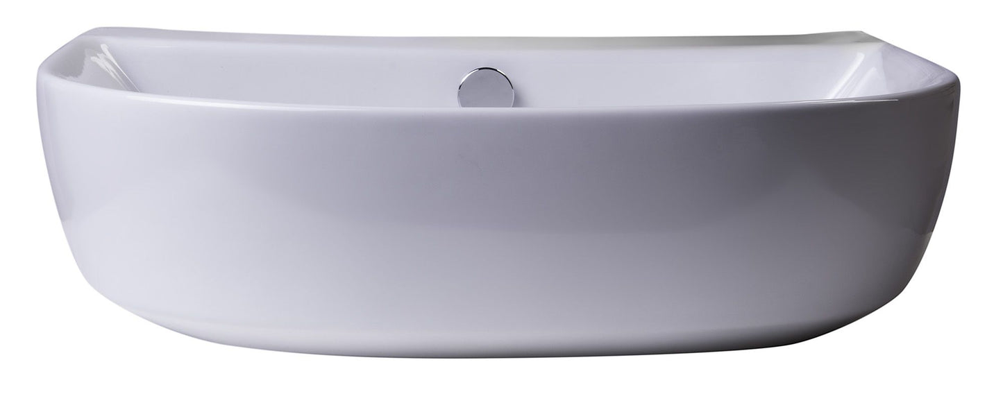 ALFI brand AB110 20" White D-Bowl Porcelain Wall Mounted Bath Sink