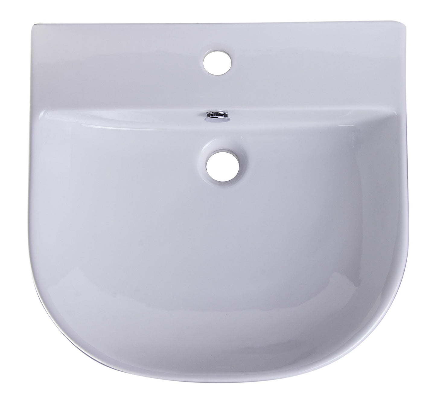 ALFI brand AB110 20" White D-Bowl Porcelain Wall Mounted Bath Sink