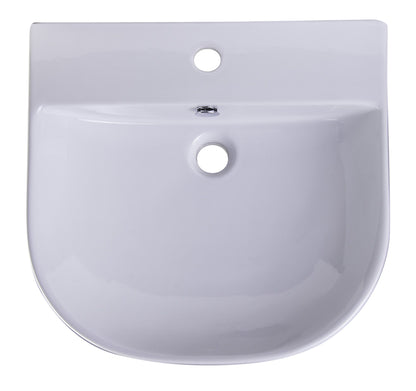 ALFI brand AB110 20" White D-Bowl Porcelain Wall Mounted Bath Sink