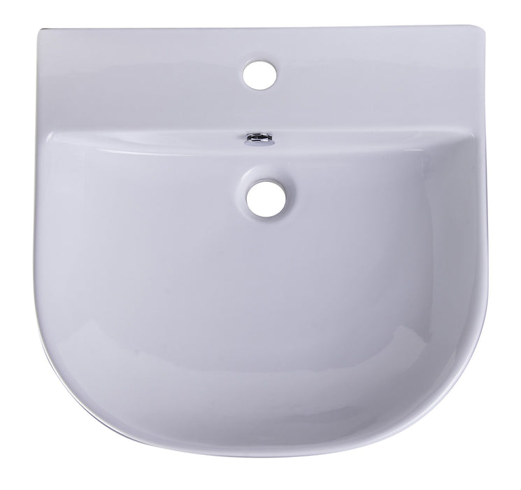 ALFI brand AB110 20" White D-Bowl Porcelain Wall Mounted Bath Sink