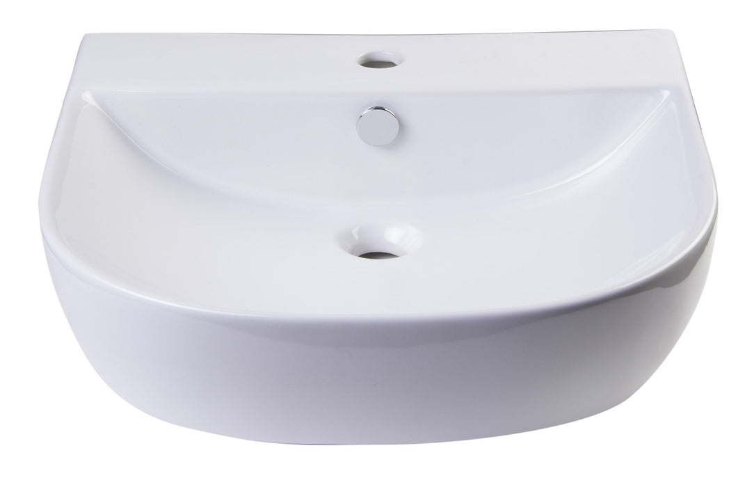 ALFI brand AB110 20" White D-Bowl Porcelain Wall Mounted Bath Sink