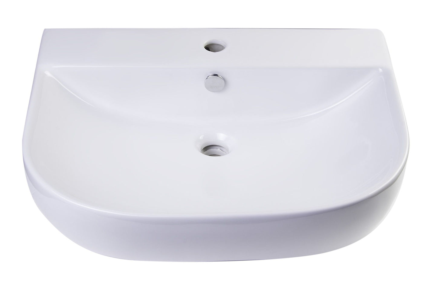 ALFI brand AB111 24" White D-Bowl Porcelain Wall Mounted Bath Sink
