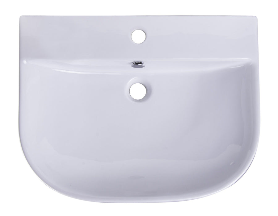 ALFI brand AB111 24" White D-Bowl Porcelain Wall Mounted Bath Sink