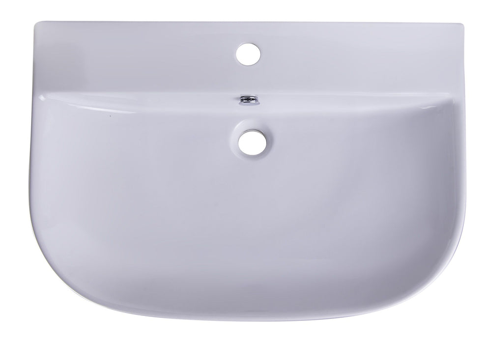 ALFI brand AB112 28" White D-Bowl Porcelain Wall Mounted Bath Sink