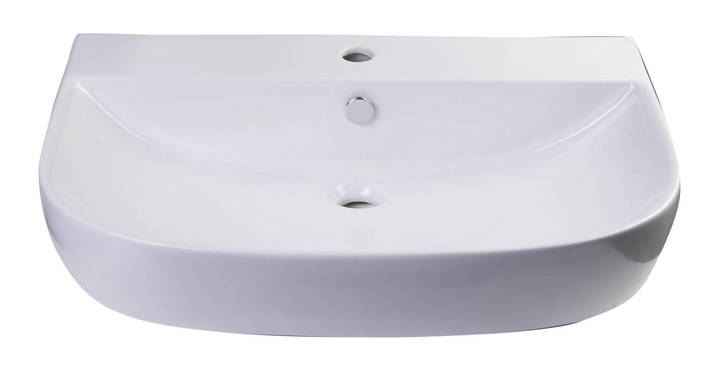ALFI brand AB112 28" White D-Bowl Porcelain Wall Mounted Bath Sink