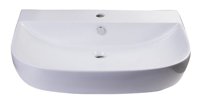 ALFI brand AB112 28" White D-Bowl Porcelain Wall Mounted Bath Sink