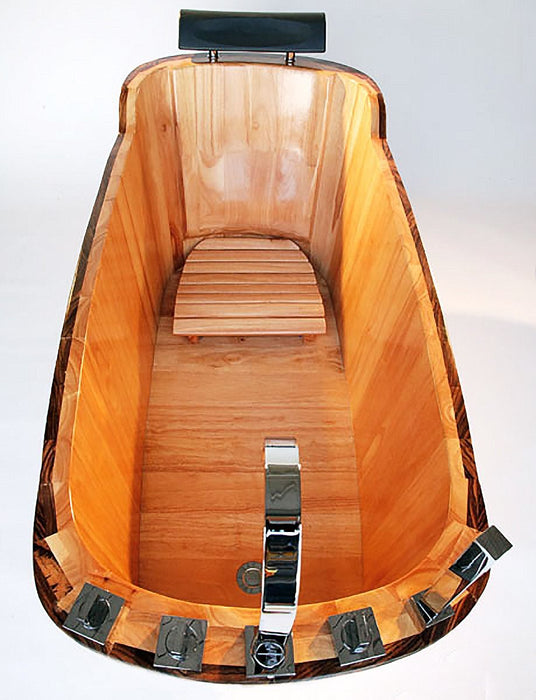 ALFI brand AB1148 59'' Free Standing Wooden Bathtub with Tub Filler