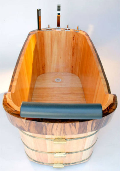 ALFI brand AB1148 59'' Free Standing Wooden Bathtub with Tub Filler