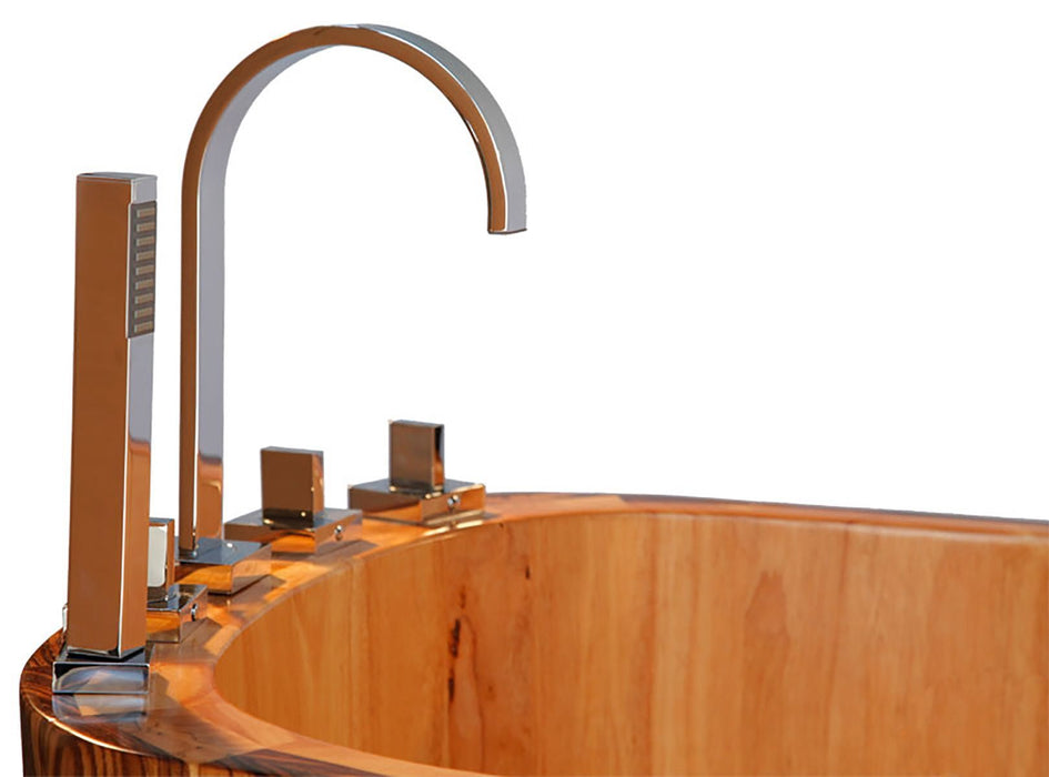 ALFI brand AB1148 59'' Free Standing Wooden Bathtub with Tub Filler