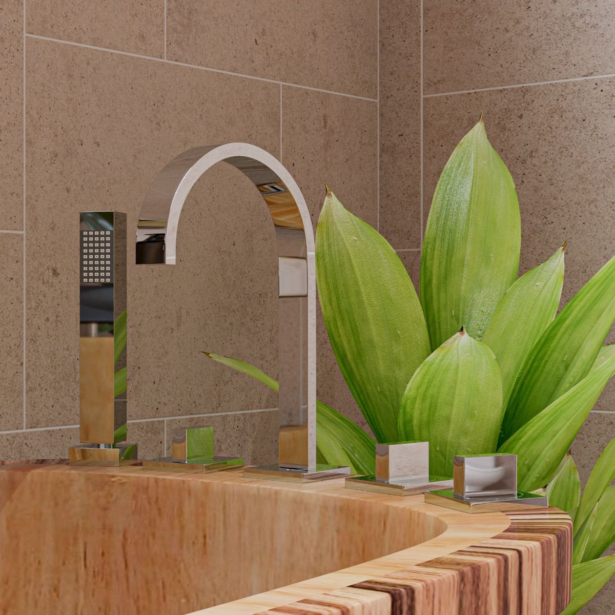 ALFI brand AB1148 59'' Free Standing Wooden Bathtub with Tub Filler