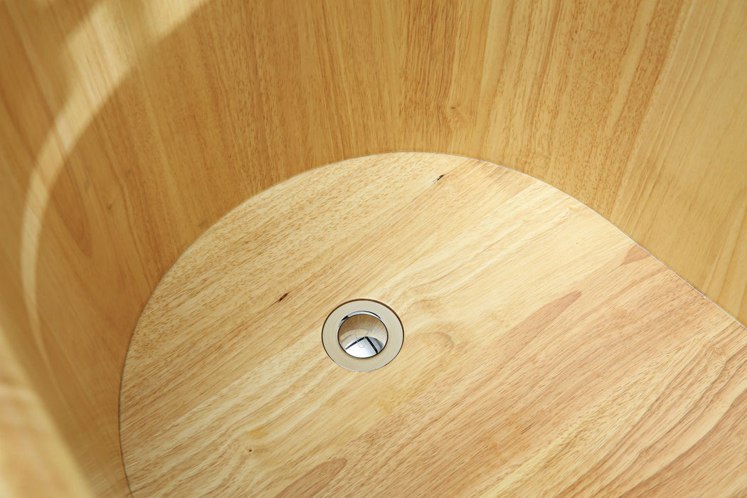 ALFI brand AB1163 61'' Free Standing Wooden BathTub with Headrest